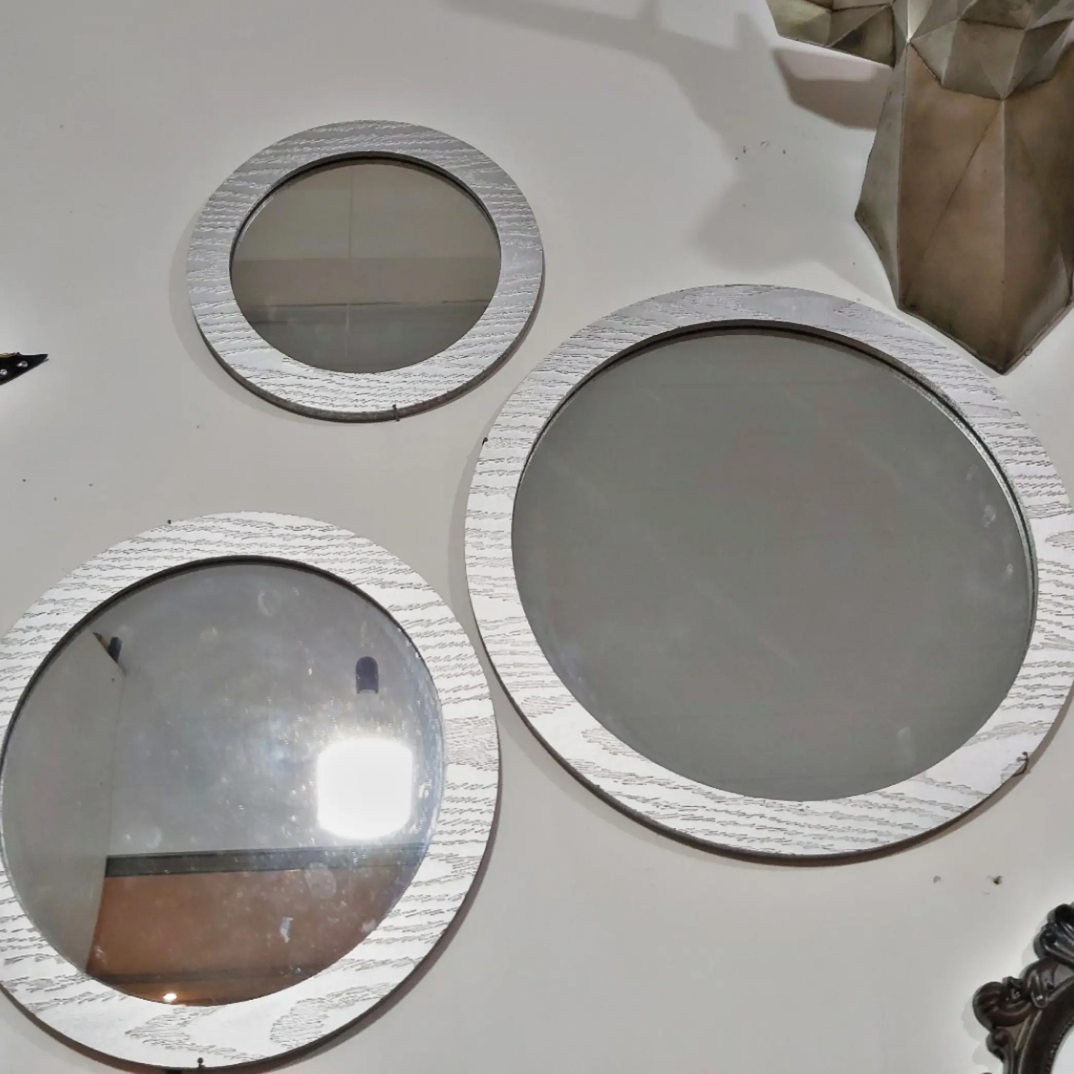 آینه 5 تیکه با هم در رنگ سفید،نقره ای،قهوه ای تیره