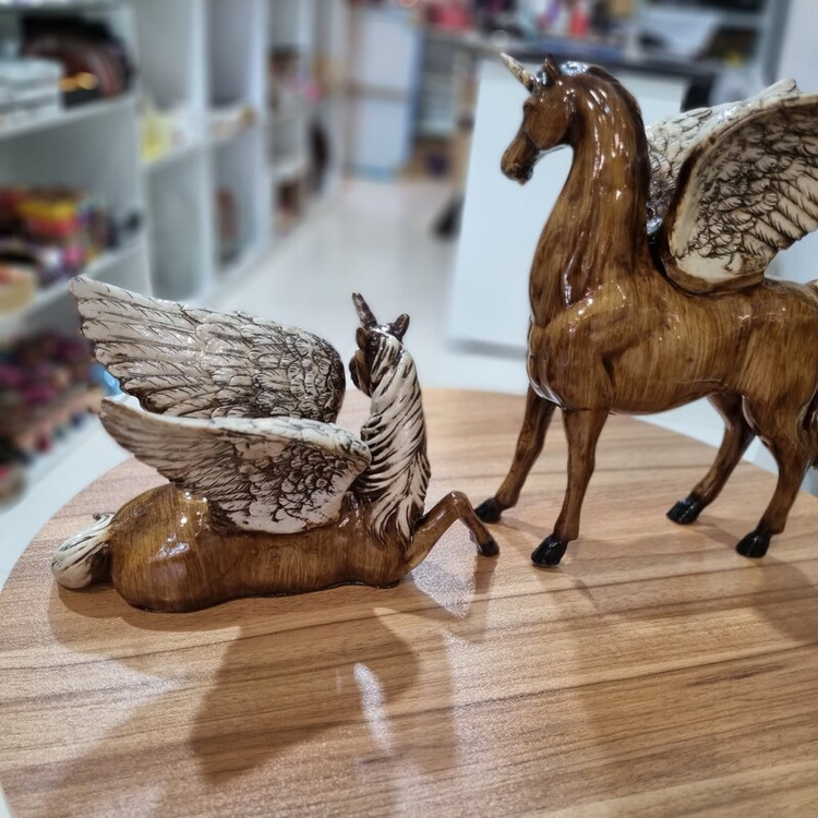 اسب فرشته دو تایی تک شاخ بالدار در دو رنگ کد ۹