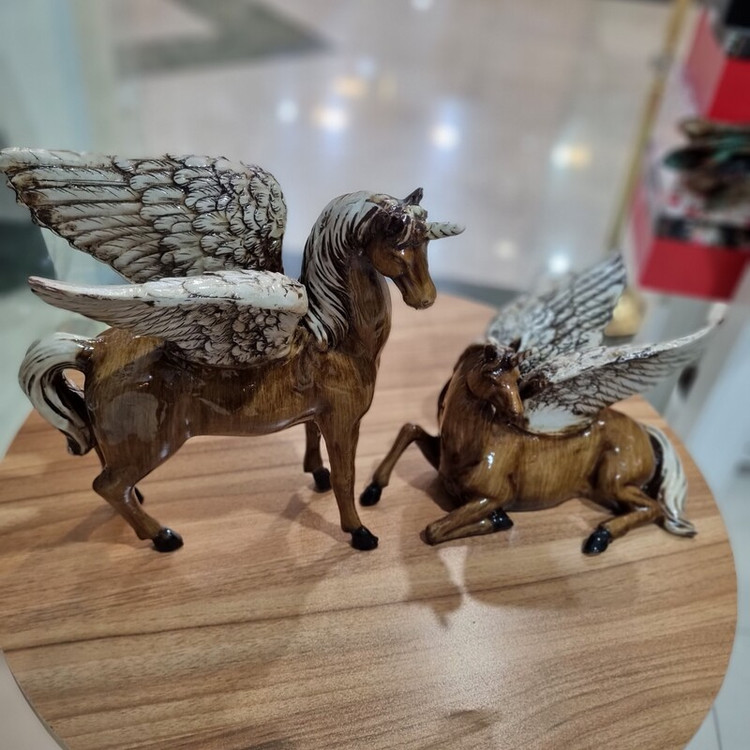 اسب فرشته دو تایی تک شاخ بالدار در دو رنگ کد ۹