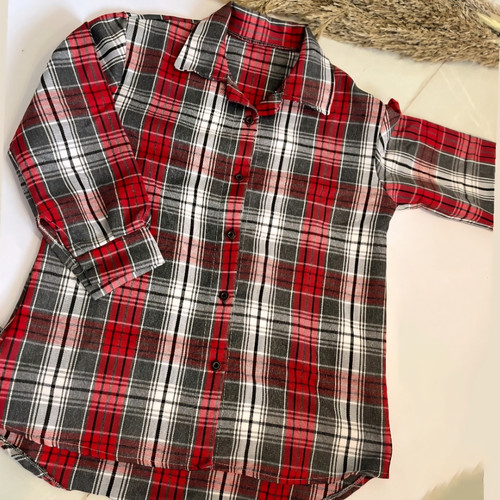 شکت چهارخانه زنانه مدل MN1013 فریسایز تا ۵۰