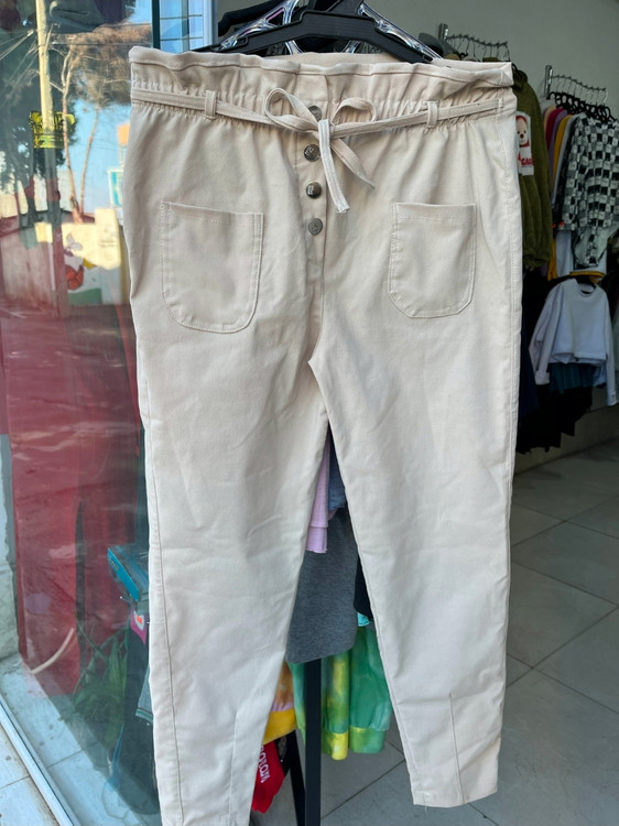 شلوار زنانه ماماستایل کتان کش مدل MN1015 – رنگ کرم