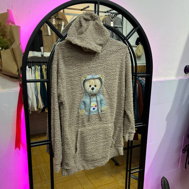 هودی تدی پشمی طرح خرسی مدل MN1028 (سایز ۳۸ تا ۴۶)