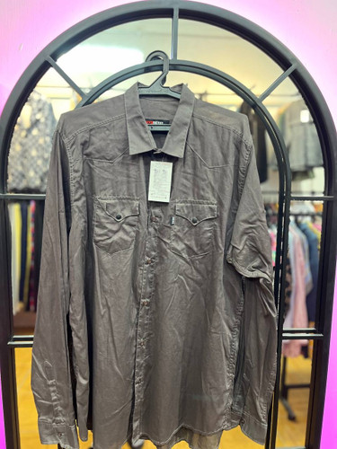 پیراهن زنانه آستینبلند دو جیب 3XL سایز کوچک رنگ طوسی مدل MN1032