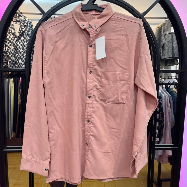 پیراهن زنانه آستینبلند یقه دکمهای سایز L جنس گیاهی مدل MN1033