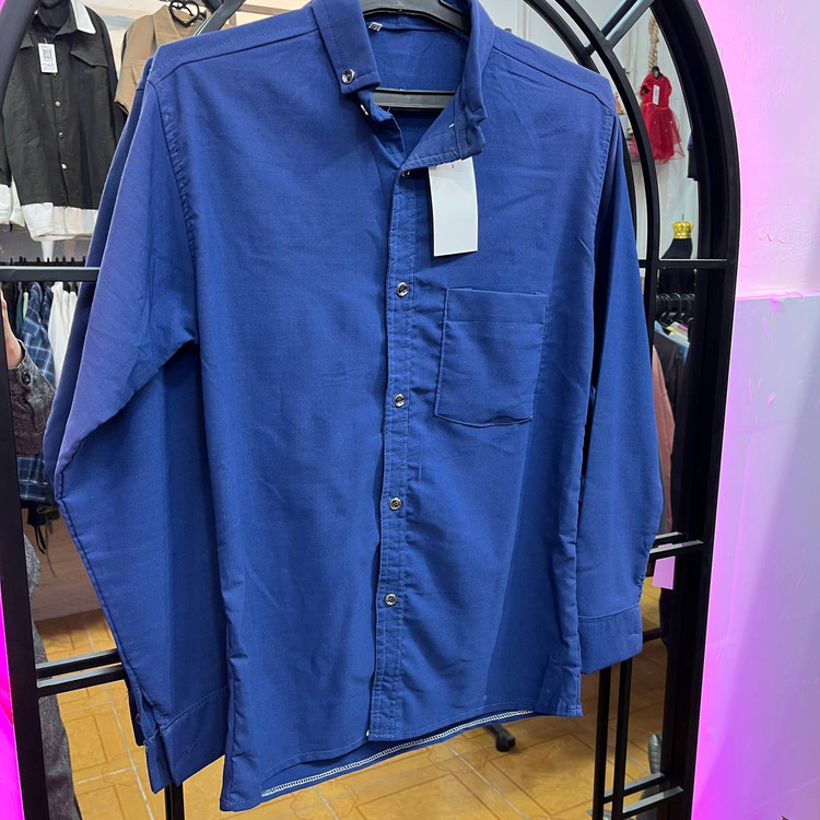 پیراهن زنانه آستینبلند یقه دکمهای سایز L جنس گیاهی مدل MN1033