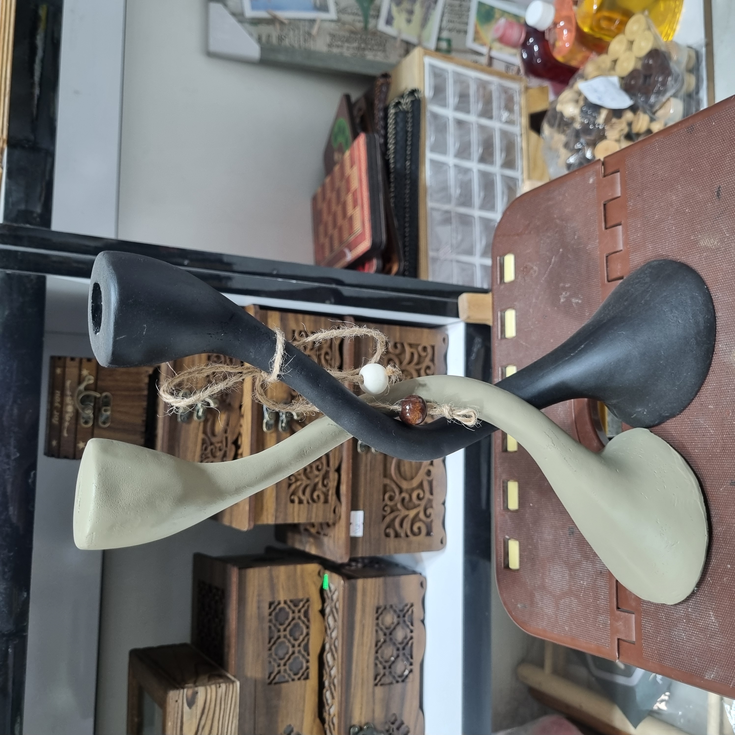 جاشمعی دکوری جفتی پیچیده مدرن پلی‌استری مدل CN104