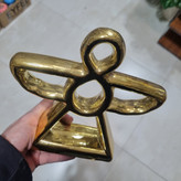 مجسمه دکوری فرشته آنجل سرامیکی آبکاری کروم طلایی مدل CN107
