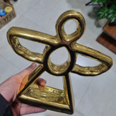 مجسمه دکوری فرشته آنجل سرامیکی آبکاری کروم طلایی مدل CN107