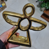 مجسمه دکوری فرشته آنجل سرامیکی آبکاری کروم طلایی مدل CN107