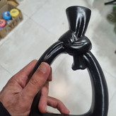 گلدان دکوری گرهای مدرن مشکی پلیاستری مدل CN108