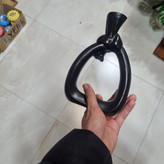 گلدان دکوری گرهای مدرن مشکی پلیاستری مدل CN108