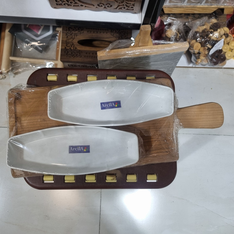 ست اردورخوری سرامیکی پایه چوبی آرکیلا مدل CN1010