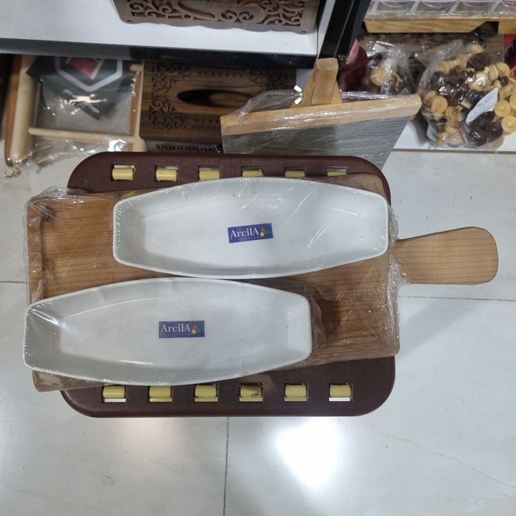 ست اردورخوری سرامیکی پایه چوبی آرکیلا مدل CN1010