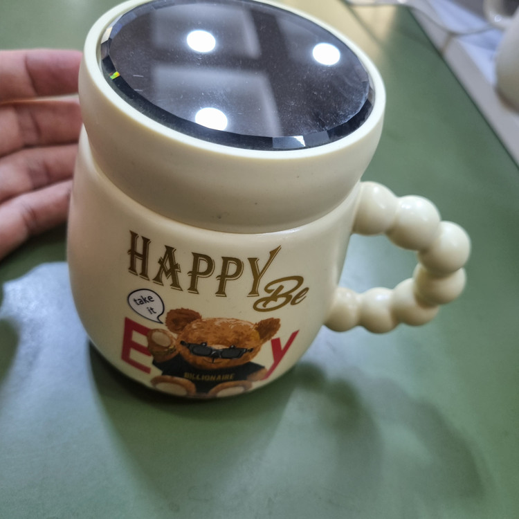 ماگ دکوری درب آینهای طرح خرس Happy Be Every Day کد CN1030