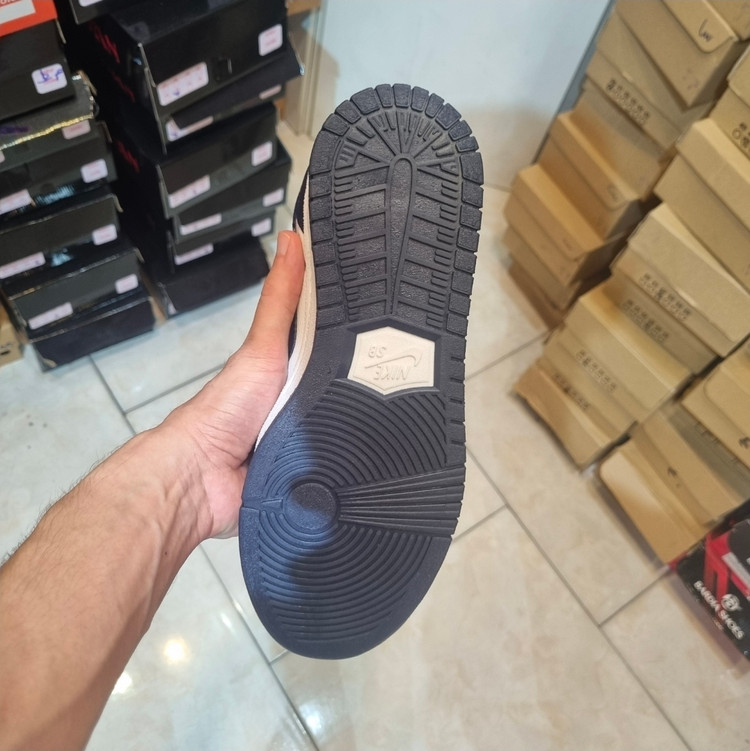 کفش جردن وان طوسی سفید آبی کد BS104