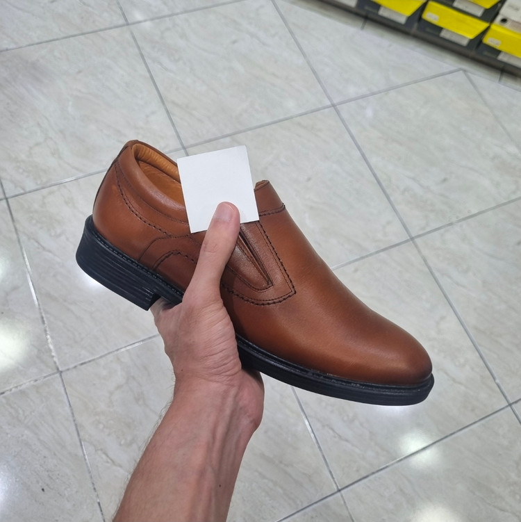 کفش مردانه قهوه ای روزمره و مجلسی چرم کد BJ101