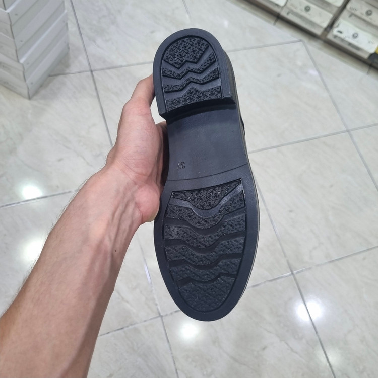 کفش مردانه مشکی روزمره و مجلسی چرم کد BJ102